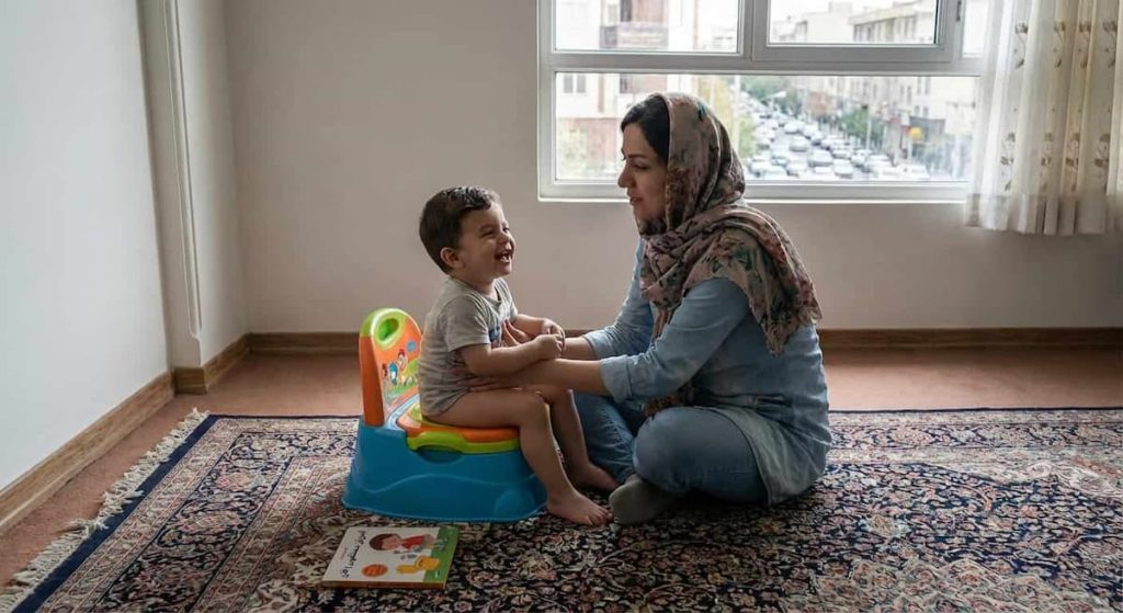 مراحل گام به گام دستشویی رفتن کودک