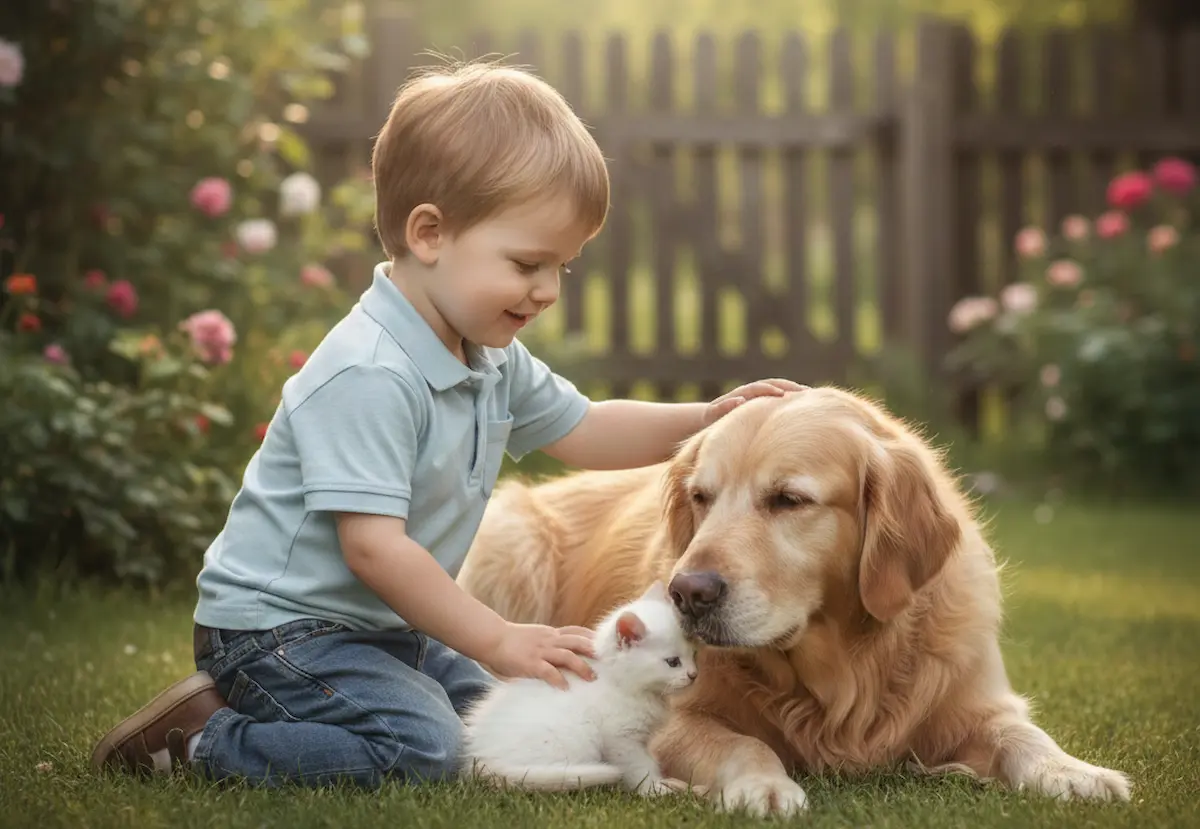 آموزش مهربانی با حیوانات به کودکان با الگو برداری از بزرگتران